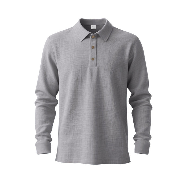 Men's long sleeve polo with structured design and trendy buttons Lune London