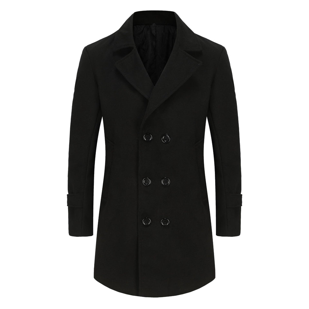 Elegant double-breasted coat for men, slim fit and padded lining Lune London