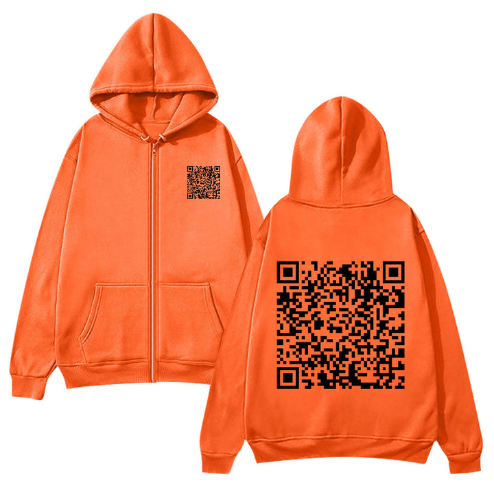 Women's hoodie jacket with QR code design and soft fleece Lune London