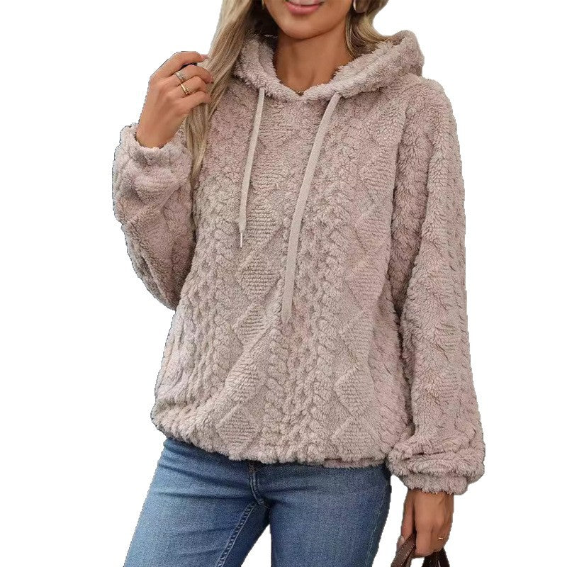 Ladies cozy hoodie with a particular knit design Lune London