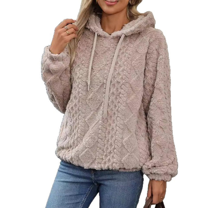 Ladies cozy hoodie with a particular knit design Lune London