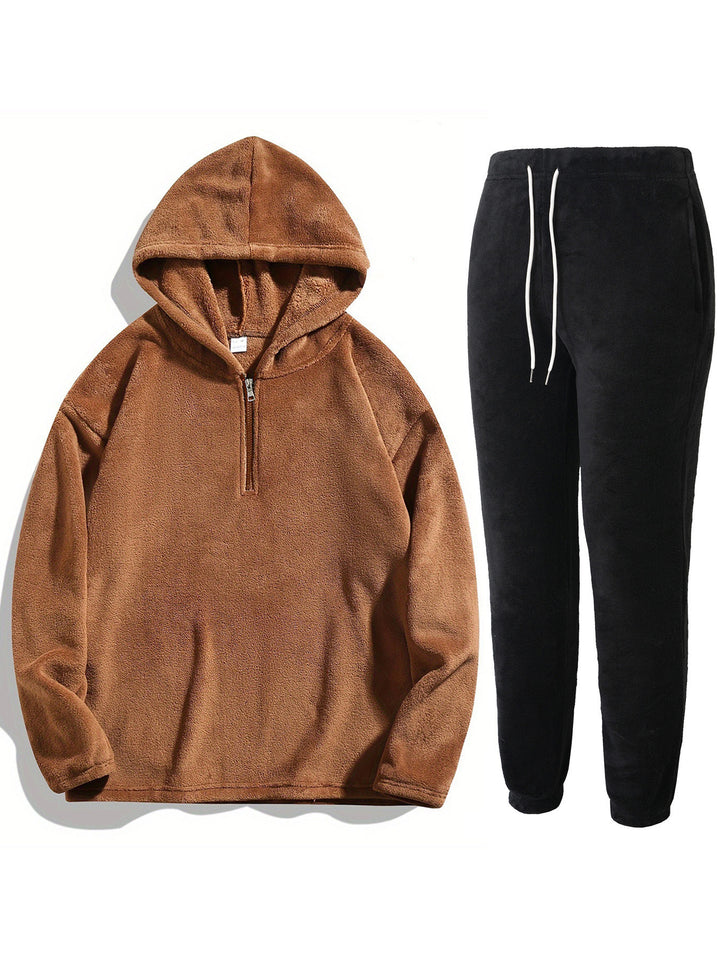 Soft fleece hooded sweatshirt and jogging pants set for women Lune London
