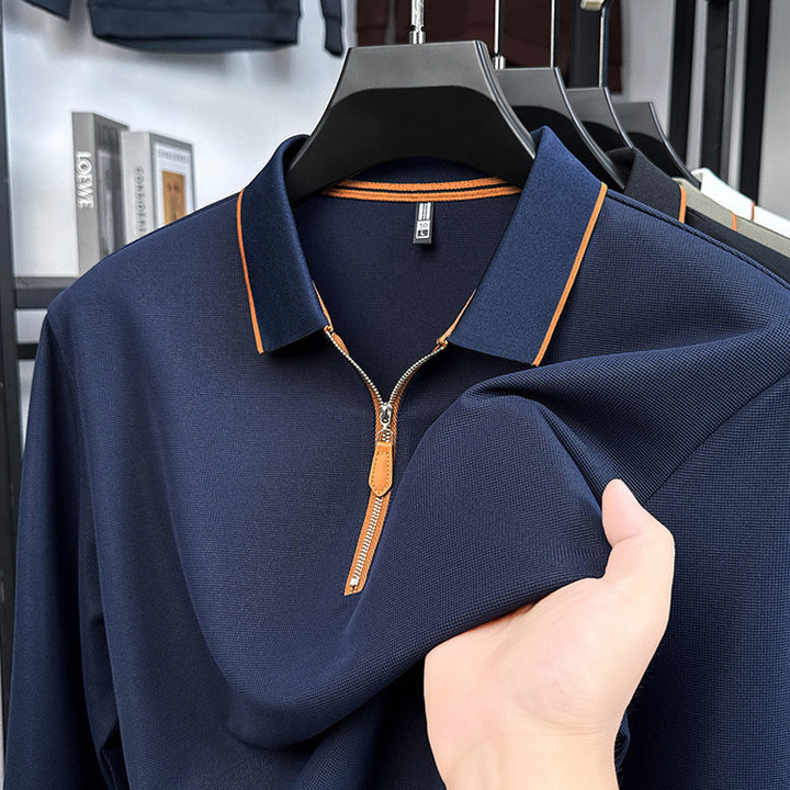 Men's sporty polo with modern zipper and breathable properties Lune London