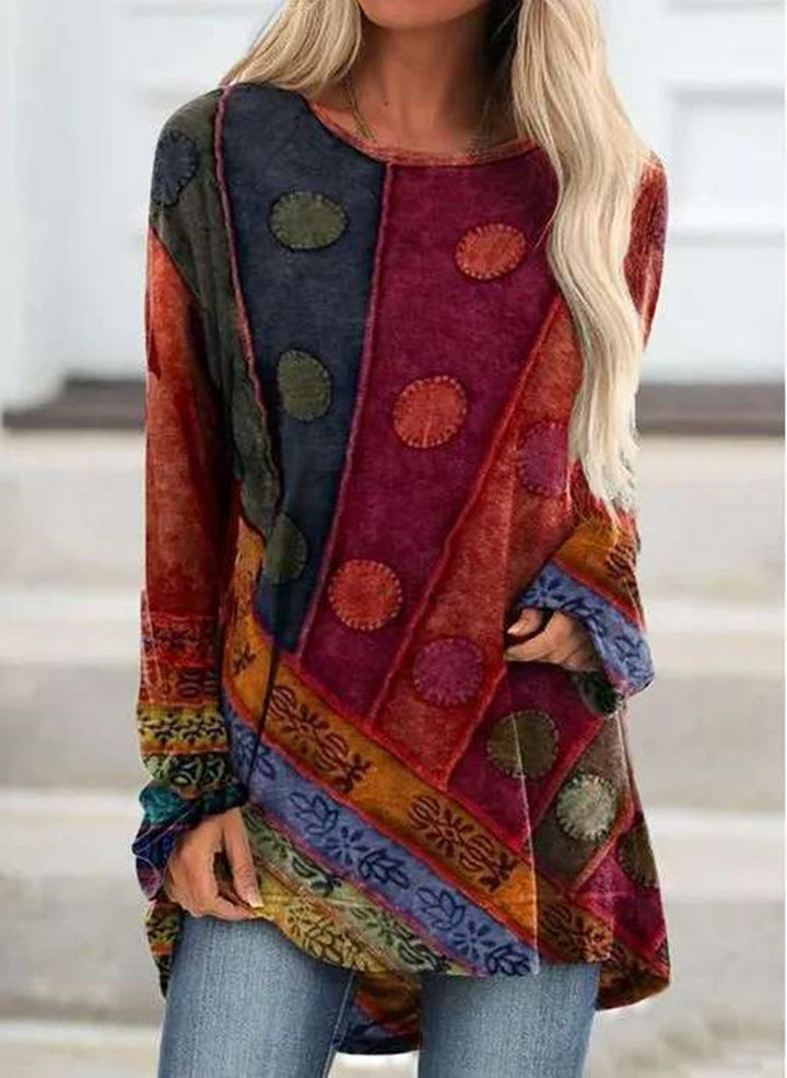 Casual long sleeve shirt for women with colorful pattern Lune London