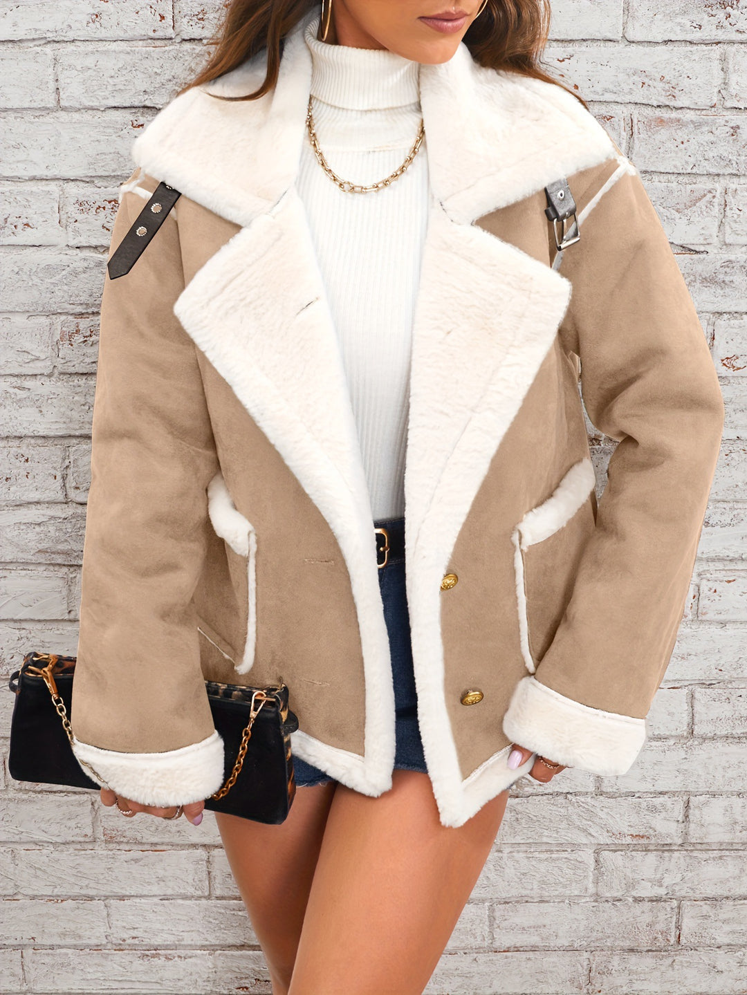 Women's oversized cozy jacket with luxurious faux fur Lune London