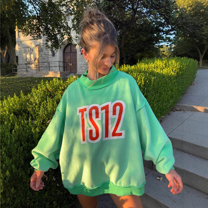Sweatshirt pour femmes surdimensionné avec impression graphique créative Chic & Stil