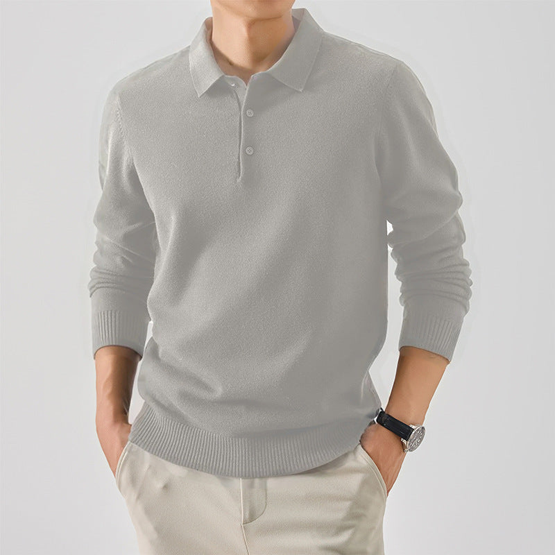 Elegant polo sweater for men in fine cotton Lune London