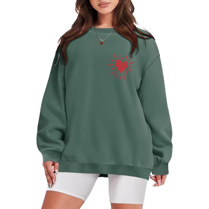 Women's sweatshirt with casual heart motif and oversized fit Lune London