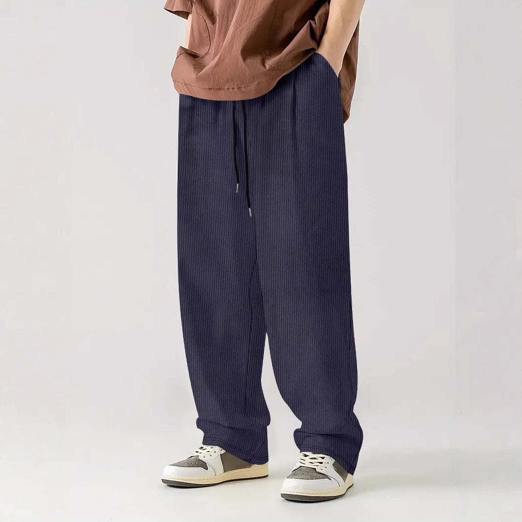Comfortable ribbed pants for men with elastic waistband Lune London