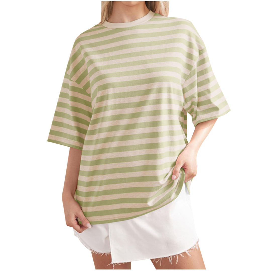 Casual oversized T-shirt for women with wide stripes Lune London