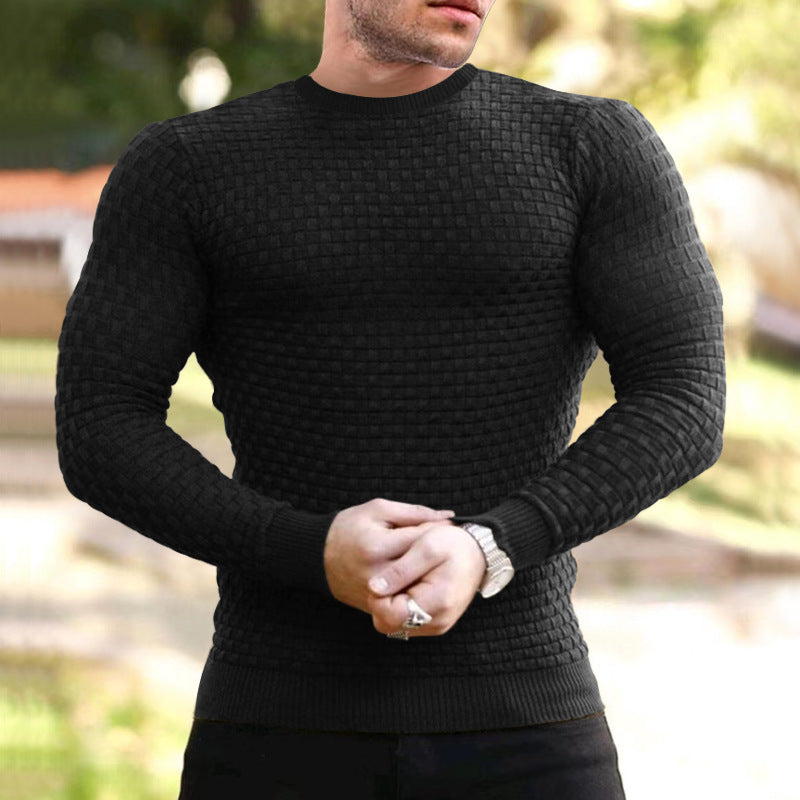 Structured round neck sweater for men Lune London