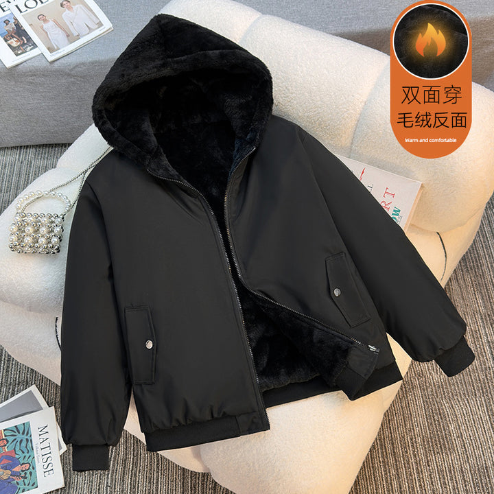 Ladies Fleece Hooded Jacket with Reversible Option Lune London