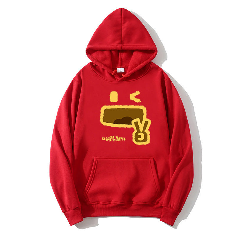 Women’s Hooded Sweatshirt with Creative Emoji Design Chic & Style