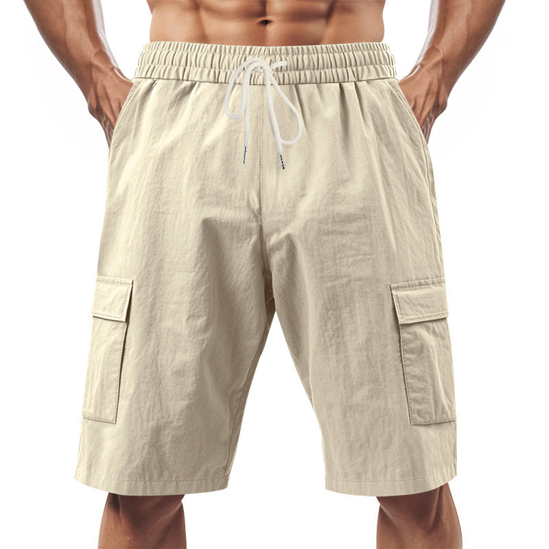 Casual cargo shorts for men with elastic waistband and practical side pockets Lune London