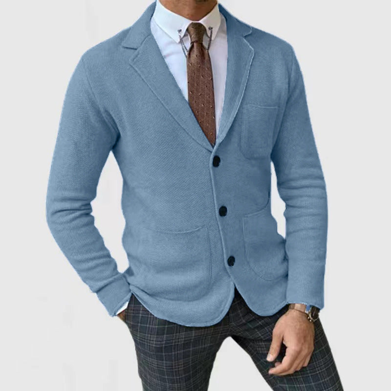 Knitted blazer for men with large pockets and modern cut Lune London