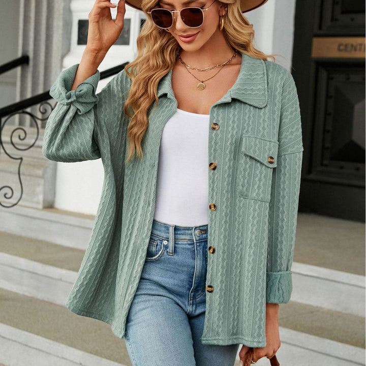 Oversized women's jacket shirt with textured pattern Lune London