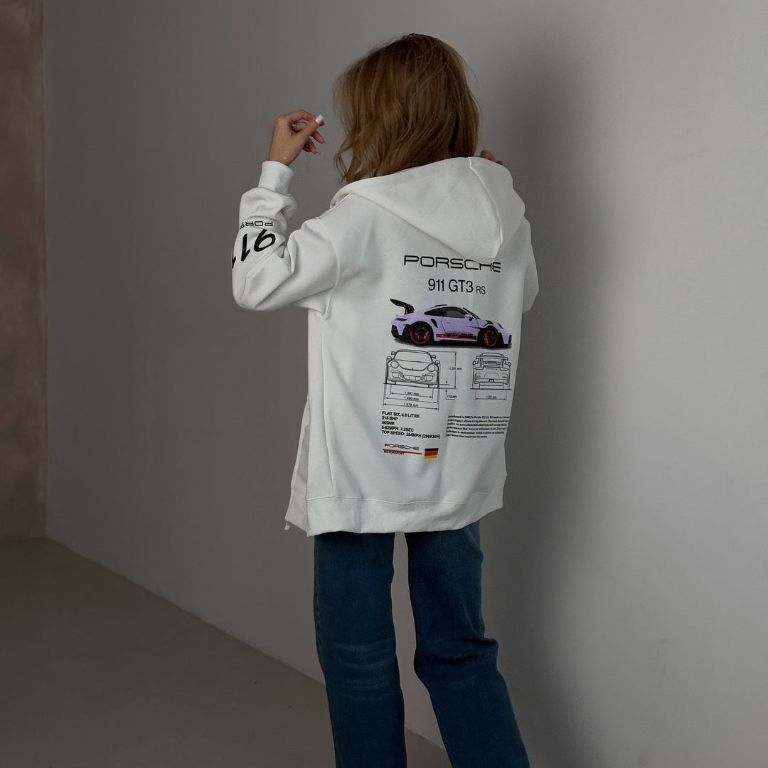 Women's hoodie with creative Porsche design Lune London