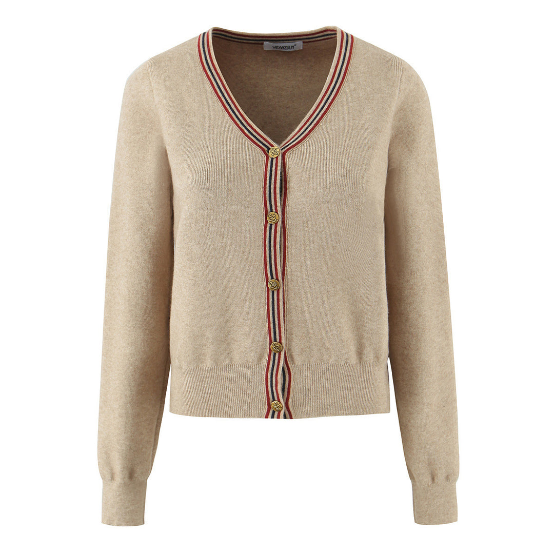 Casual knitted jacket for women with chic and stylish button details