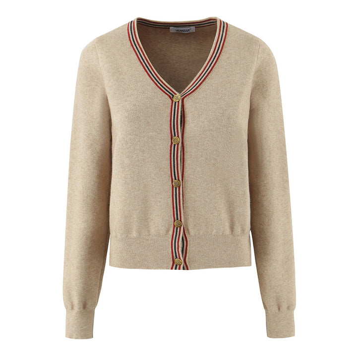 Casual knitted jacket for women with chic and stylish button details