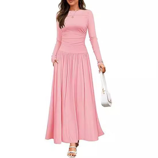 Maxi dress for women with long sleeves and practical pocket design Lune London