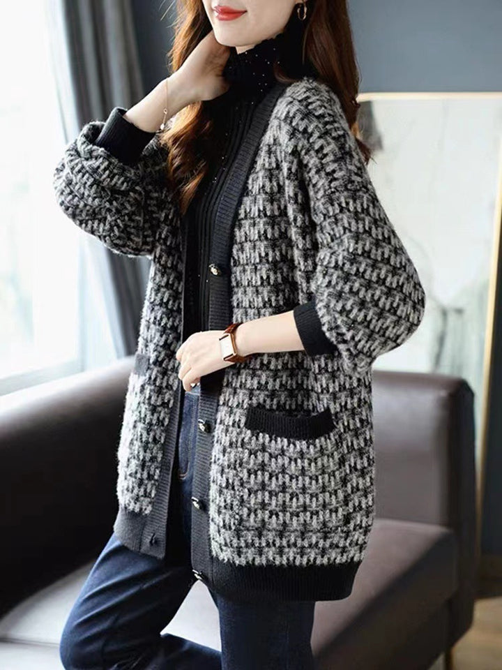 Lune London modern graphic design women's cardigan