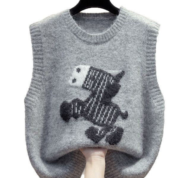 Gilet en tricot pour femmes avec motif tissé ludique Chic & Stil