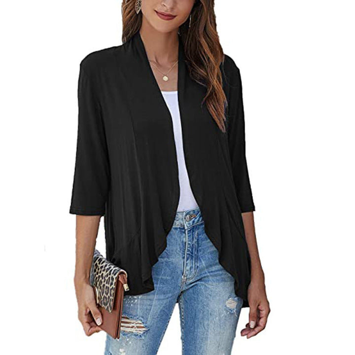 Women’s Light Chiffon Jacket with Open Fronts and 3/4 Sleeves Lune London