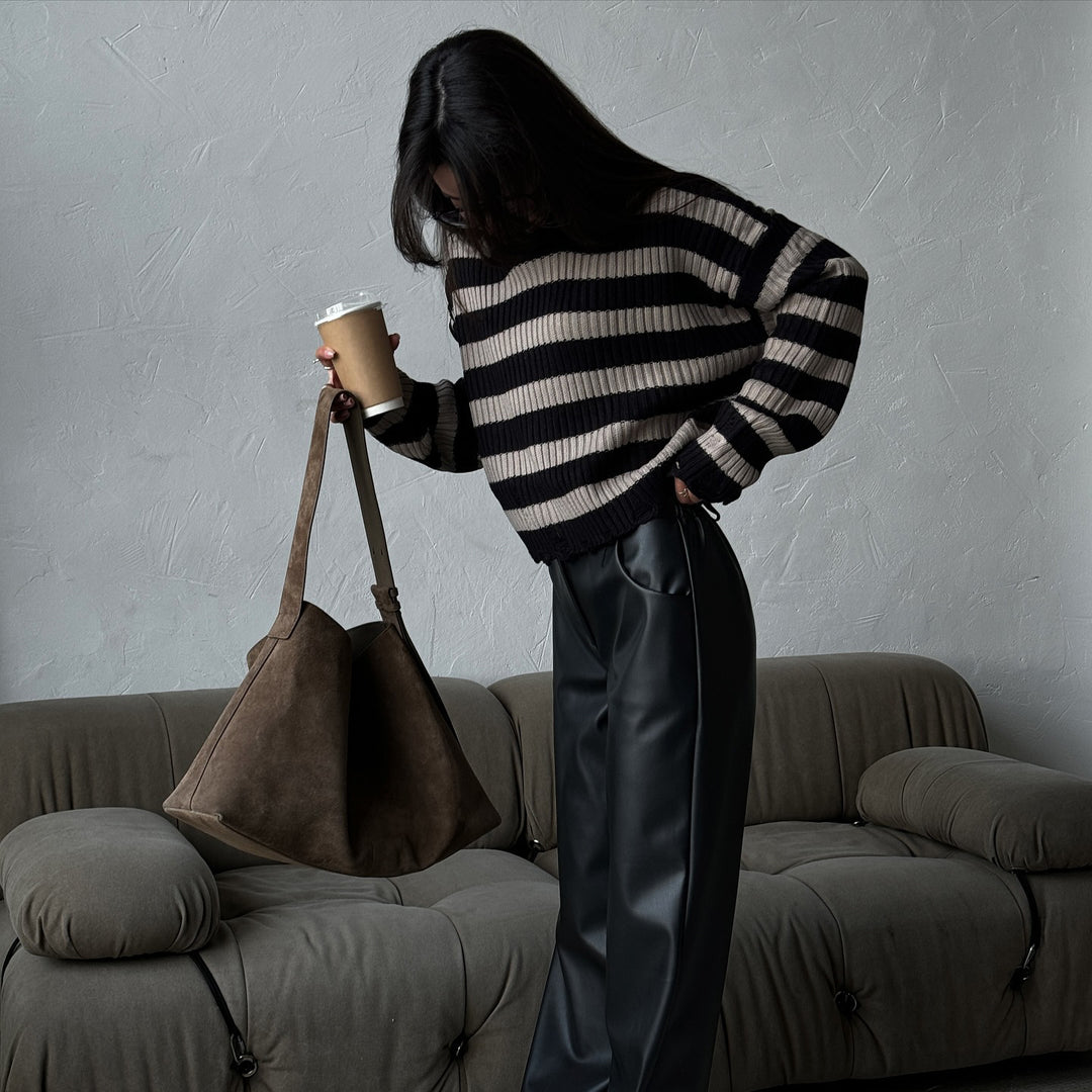 Lune London striped oversized sweater for women