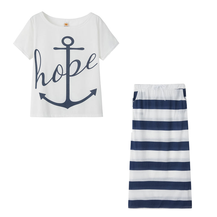 Casual off-shoulder dress for women with chic striped design