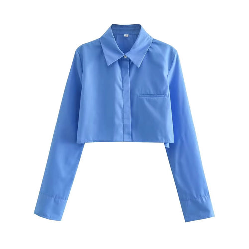 Women's cropped blouse with classic collar Lune London