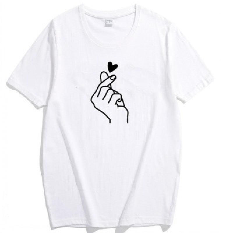 T-shirt femme avec design de cœur créatif et coupe décontractée Chic & Stil
