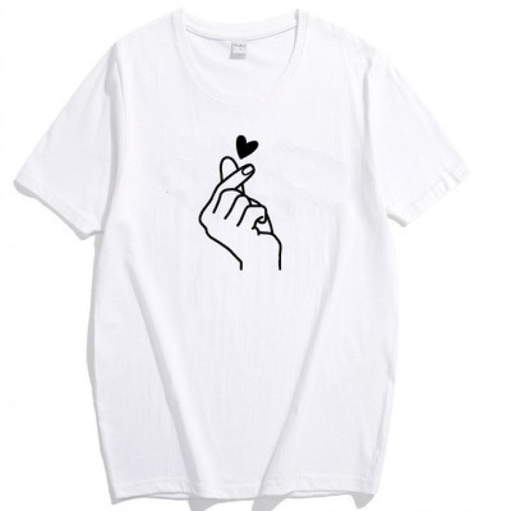 T-shirt femme avec design de cœur créatif et coupe décontractée Chic & Stil