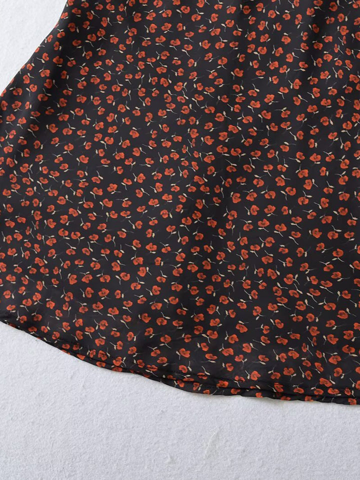 Lune London short-sleeve gathered floral midi dress