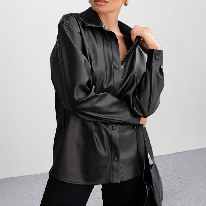 Lune London Faux Leather Blouse for Women