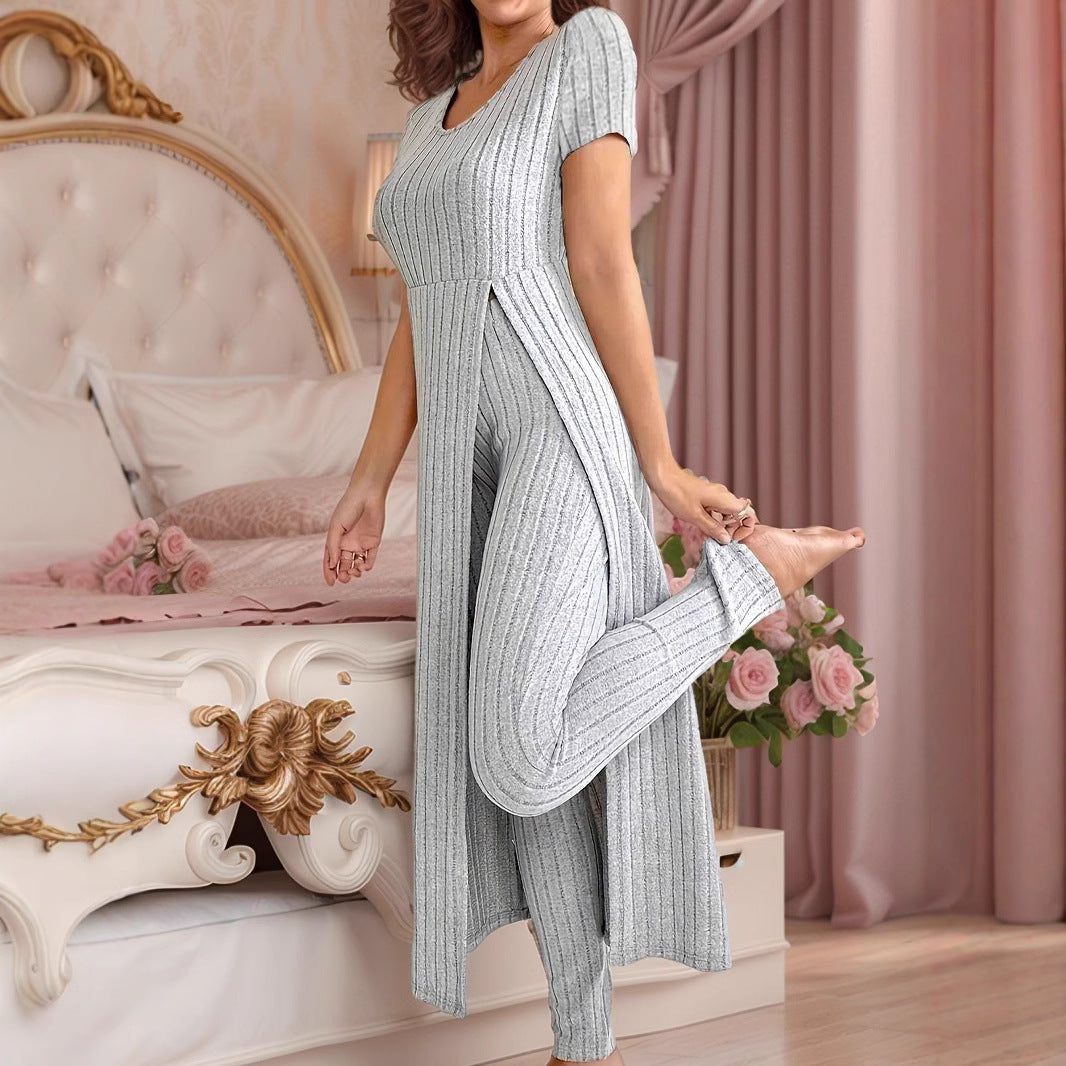 Chic Maxi Skirt and Ripp Leggings Set for Women