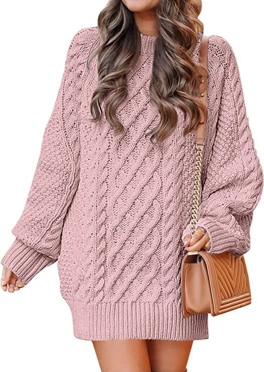 Woman Large knitted pullover with twisted pattern and relaxed fit Lune London
