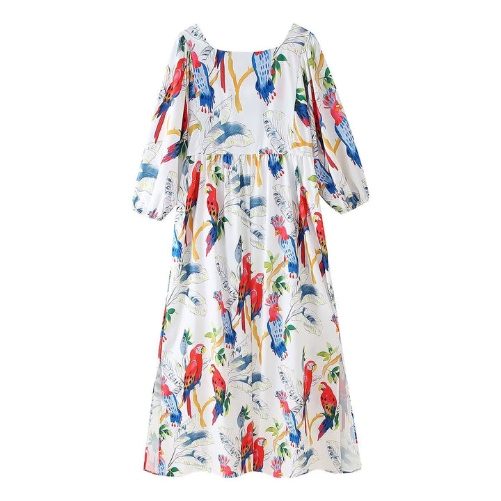 Maxi dress for women with floral patterns and airy sleeves Lune London
