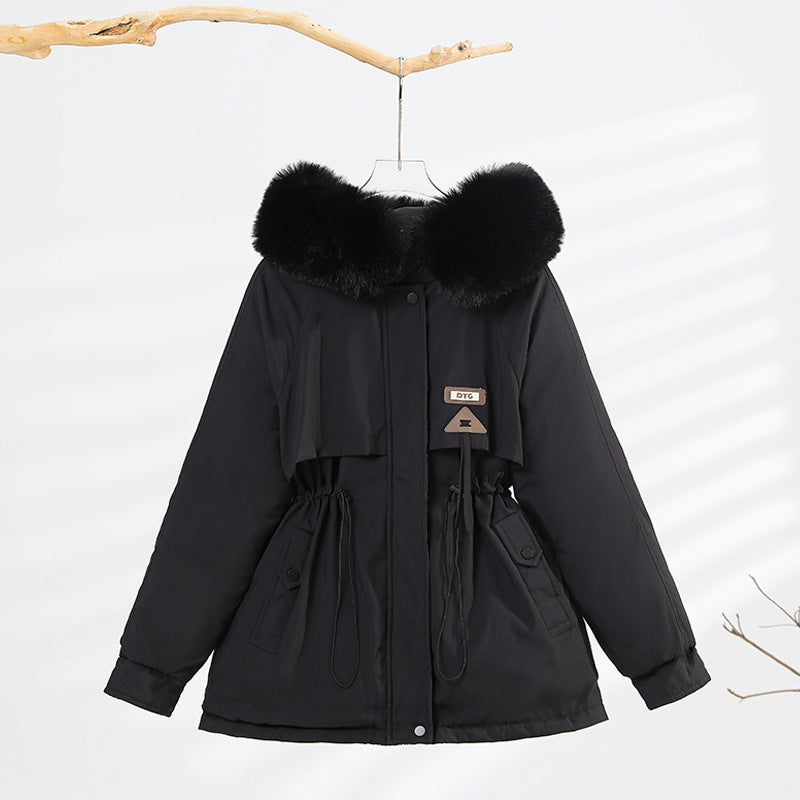 Ladies winter coat with removable fur collar Lune London
