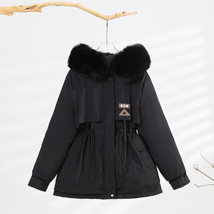 Ladies winter coat with removable fur collar Lune London