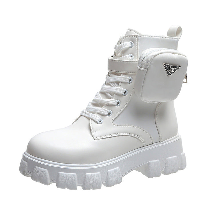 Women Chunky Boots with Practical Side Pocket Design Lune London