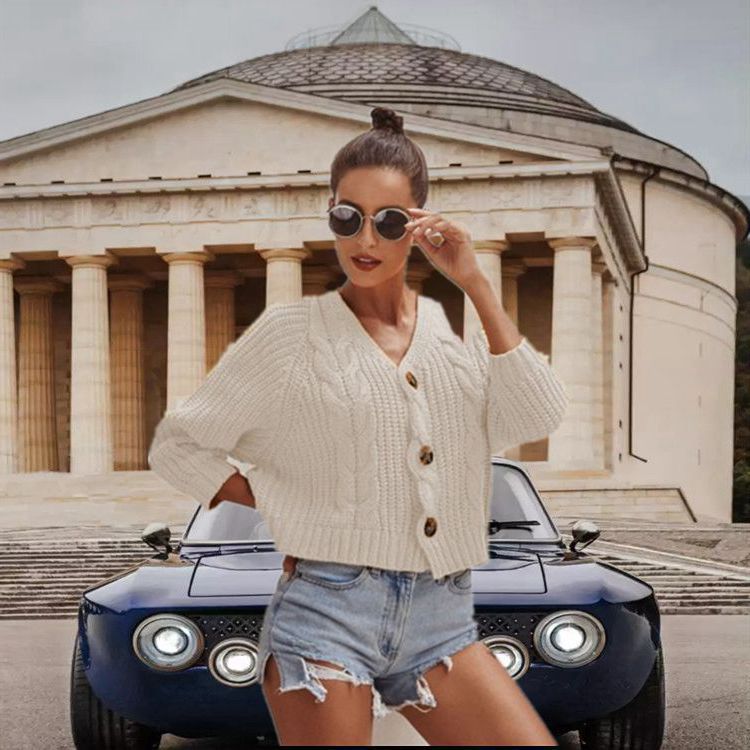 Cardigan en maille épaisse pour femmes avec détails boutonnés et coupe décontractée Chic & Stil