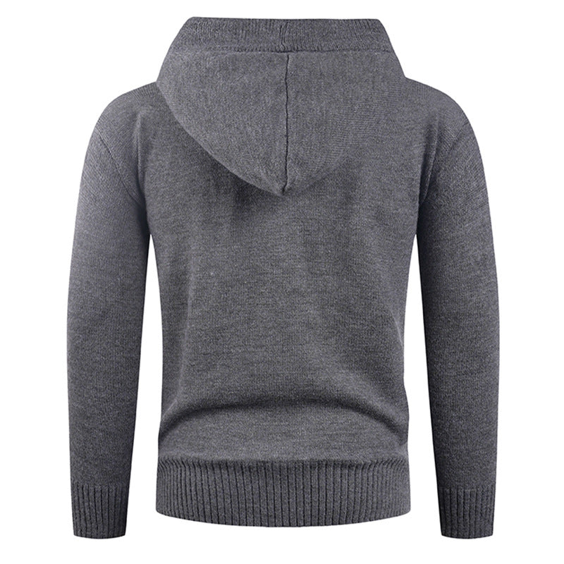 Trendy men's sweater with high collar and functional buttons Lune London