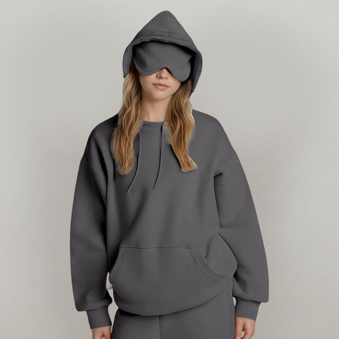 Ladies hoodie with integrated sleep mask Lune London
