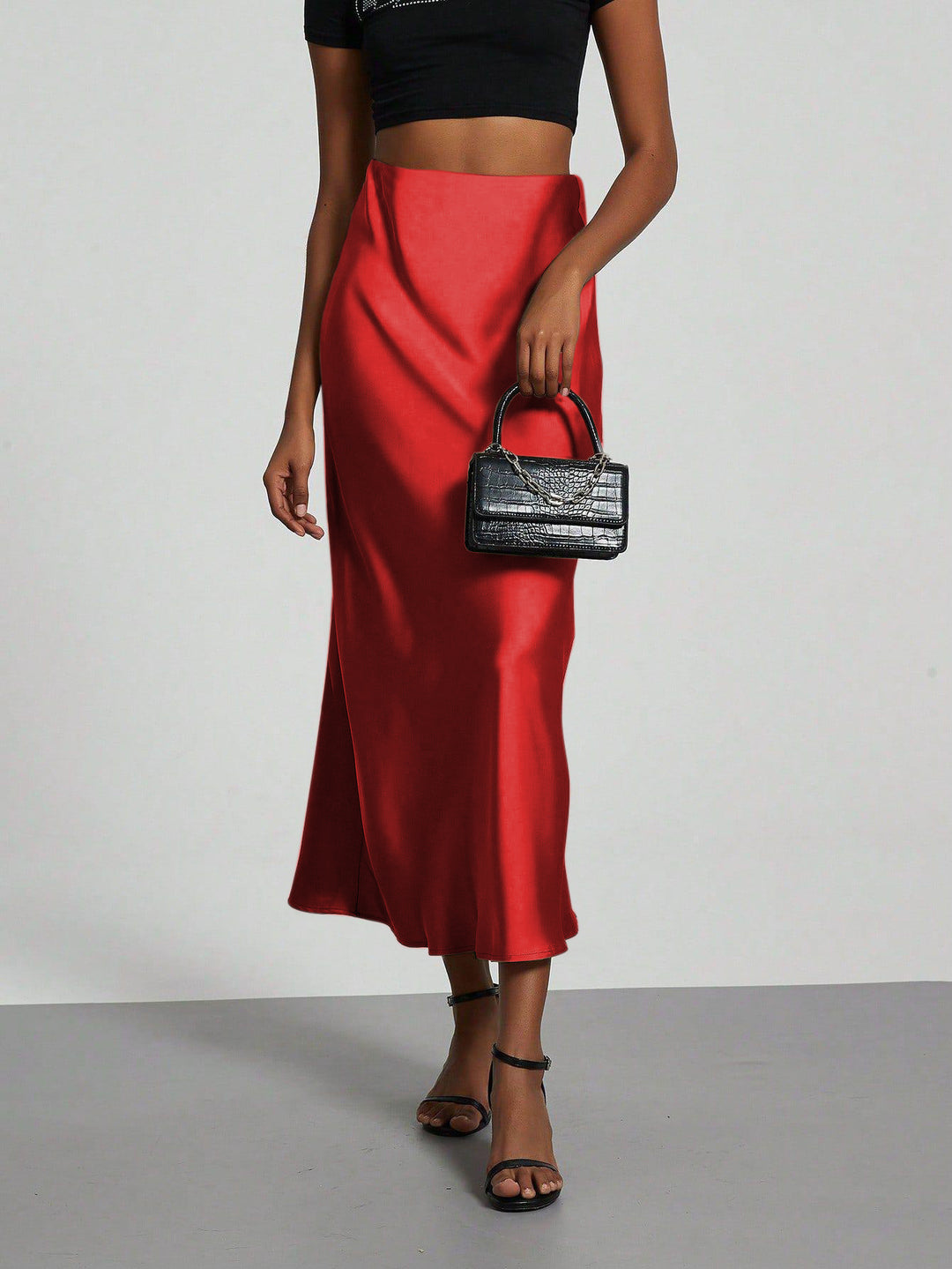 Women Elegant and flowing Satin Maxi Skirts Lune London