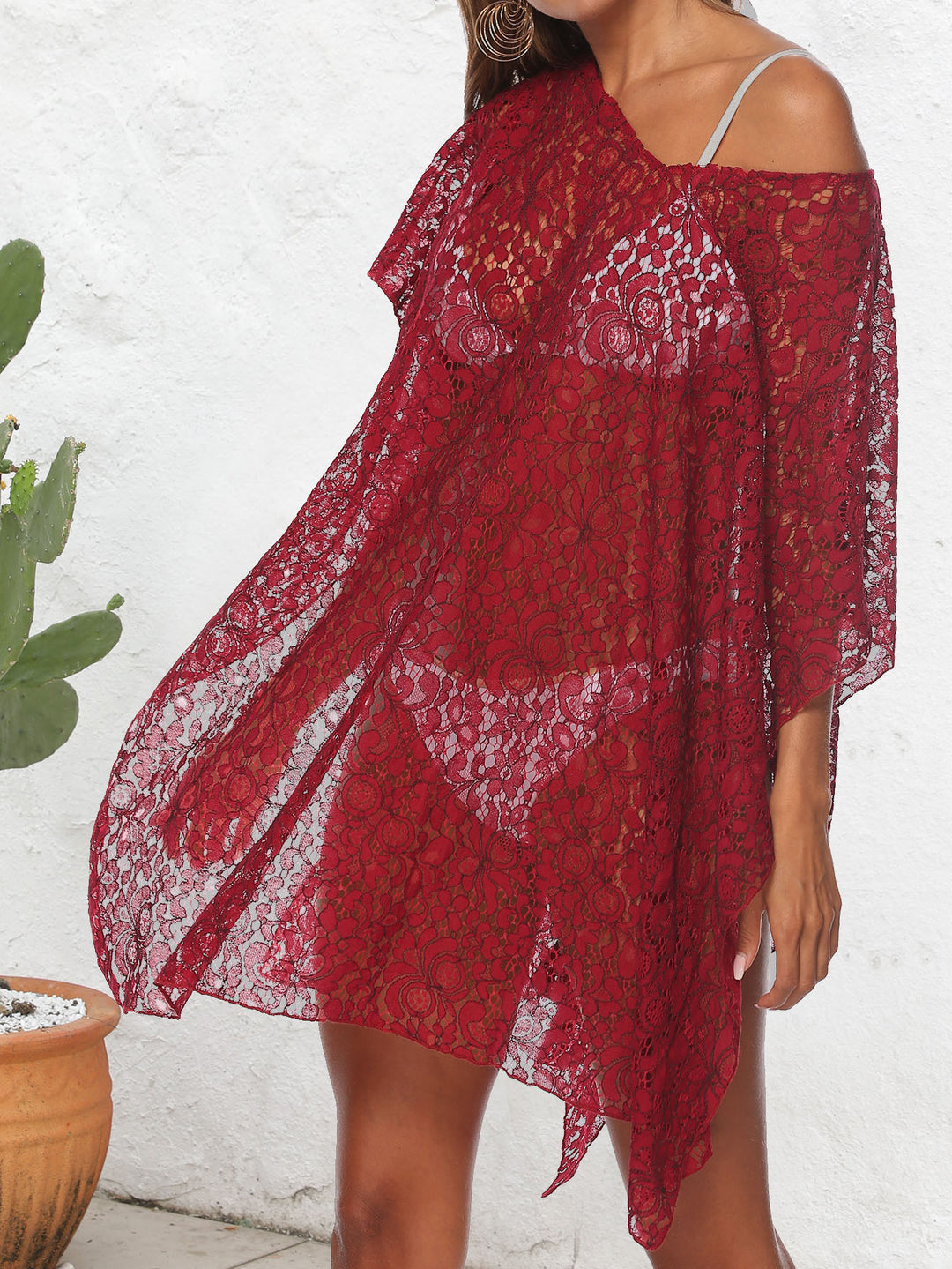 Ladies Top in Transparent Lace Chic Beach Escape and Style