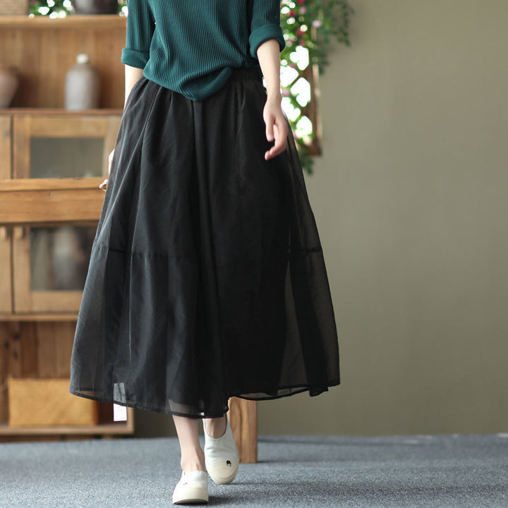 Jupe maxi femme en matériau léger et fluide Chic & Stil