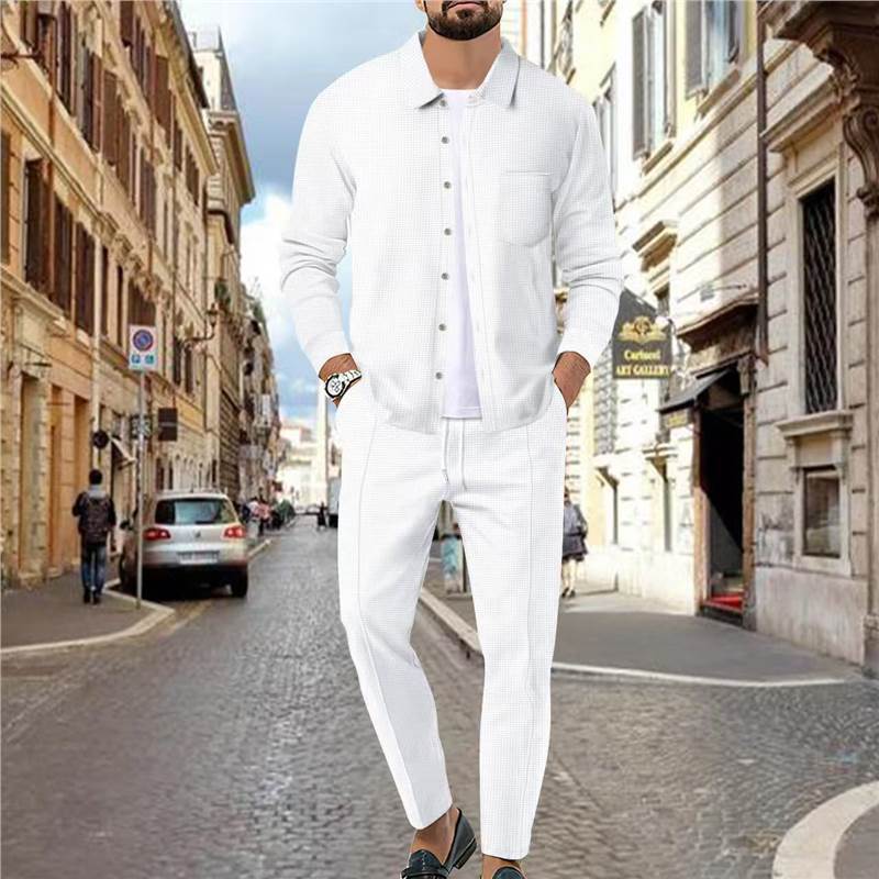 Trendy leisure set for men with textured top and elastic waistband Lune London