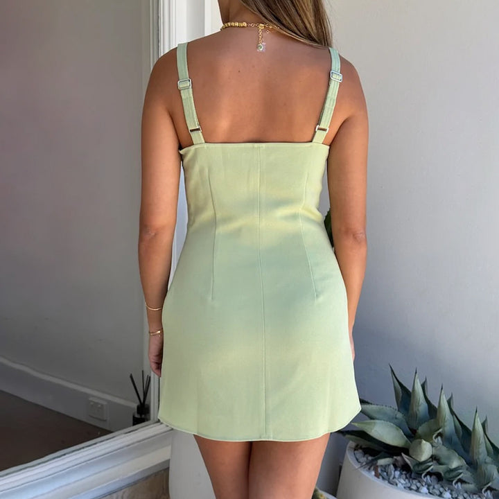 Sleeveless mini dress for women with practical pockets and feminine silhouette Lune London