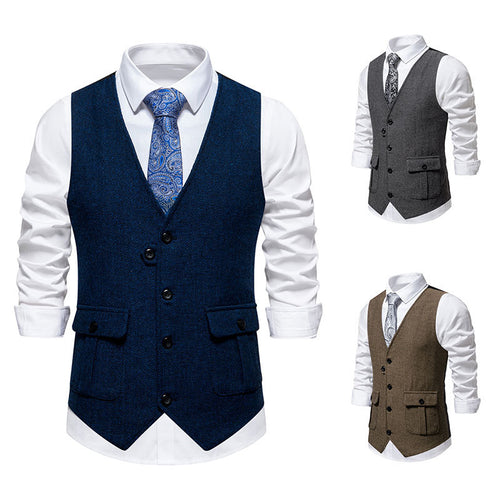 Elegant men's vests in herringbone design with practical pockets Lune London