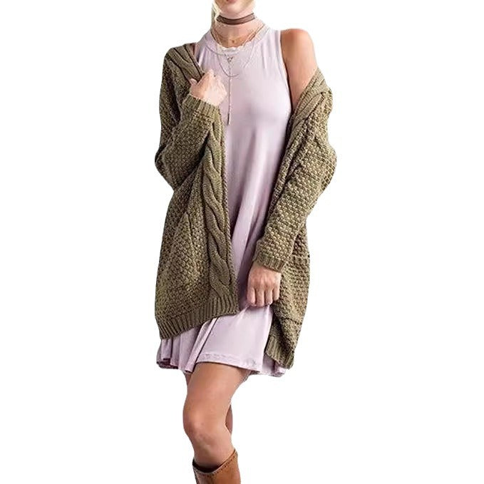 Ladies Light Knit Cardigan with Open Pockets and Casual Fit Lune London